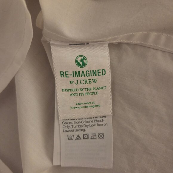 NWT J Crew Relaxed Fit Crisp Organic Cotton Poplin Button Up Shirt Size 22 White - Picture 7 of 11